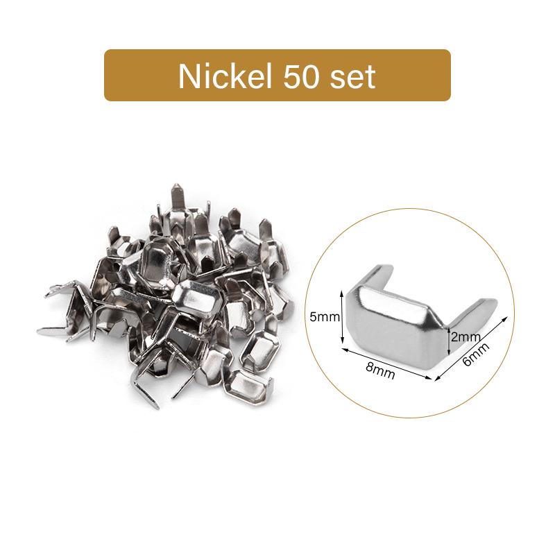 

WUTA 50 set Solid Brass Leather Staples Copper Belt Loops Fastener Holder Strips Connector Holder Belt Clip Keeper Leathercraft