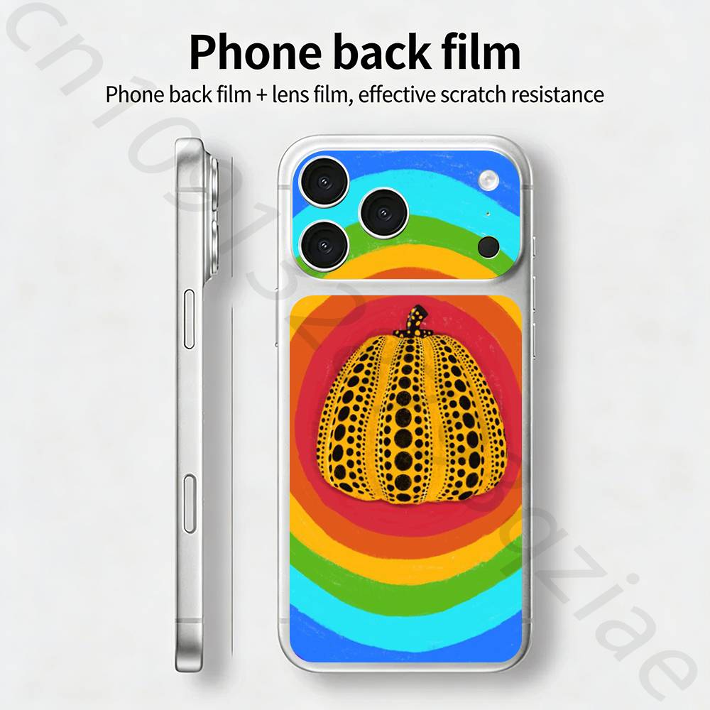 

Pumpkin Yayoi Kusama TICKET Decal Skin Wrap for iPhone 17 Pro/Pro max Protective Film for Back, Frame, Camera iPhone17pro