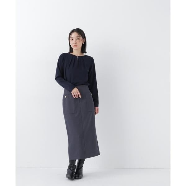 Beauty Herringbone Narrow Skirt [Natural Basic] [Charcoal/S]