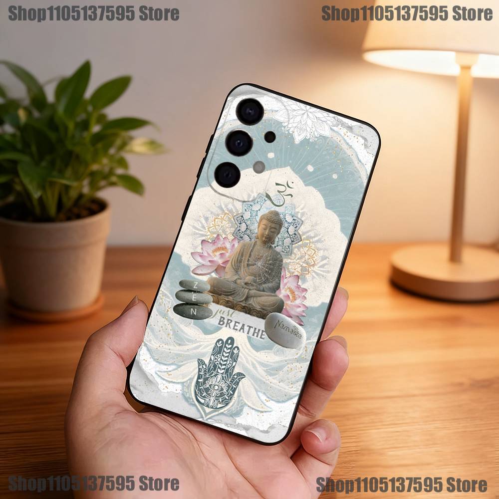 Buddha Art Pattern Phone Case For Samsung S25,S24,S21,S22,S23,S30,Ultra,S20,Plus,Fe,Lite,5G Black Cover