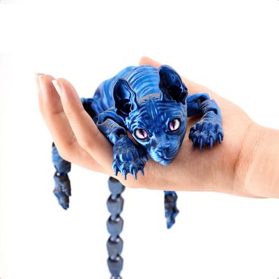 3D Geprint Naakt Kat Figuur Beweegbare Gewrichten Sphynx Kat Figuur Gearticuleerd Dierenmodel Speelgoed Thuis Kantoor Boekenplank Desktop Decoratie Ornament