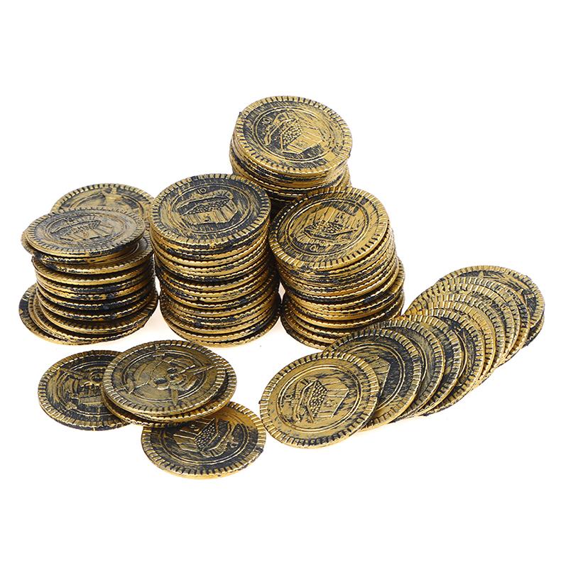 10Pcs Pirate Treasure Coins Party Props Christmas Gift Game Currency Halloween