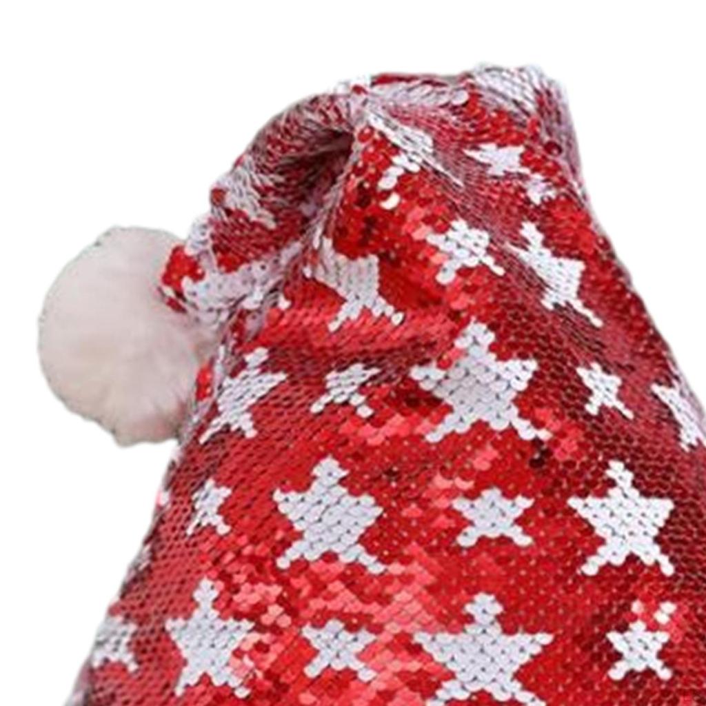 Pailletten Weihnachtsmütze Kappe Kopfbedeckung Weich Dekorativ für Erwachsene Kostüm Kopfbedeckung