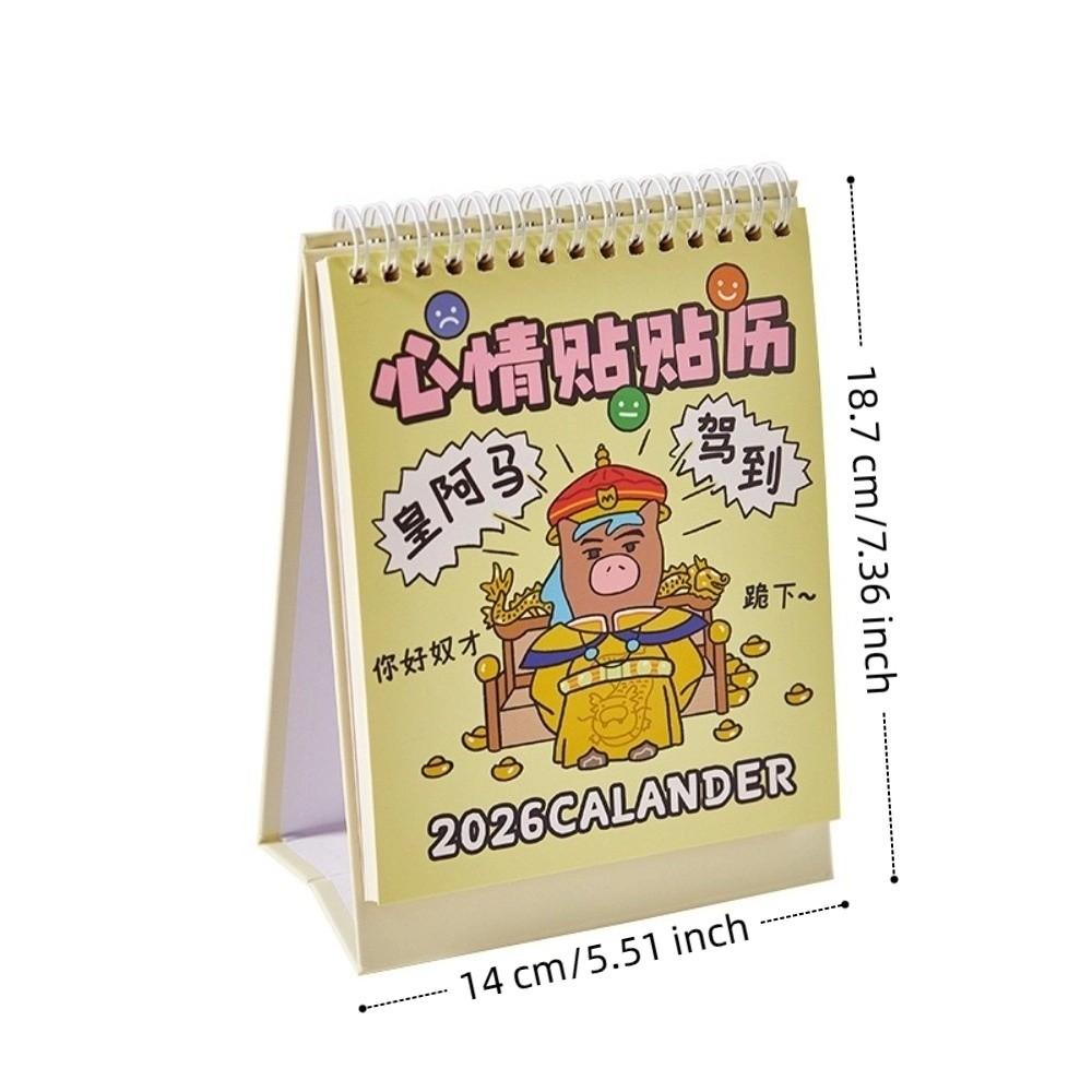 2026 Mini Tischkalender Cartoon Pferd 2026 Spiralbindungskalender Tragbarer Desktop-Kalender Zuhause