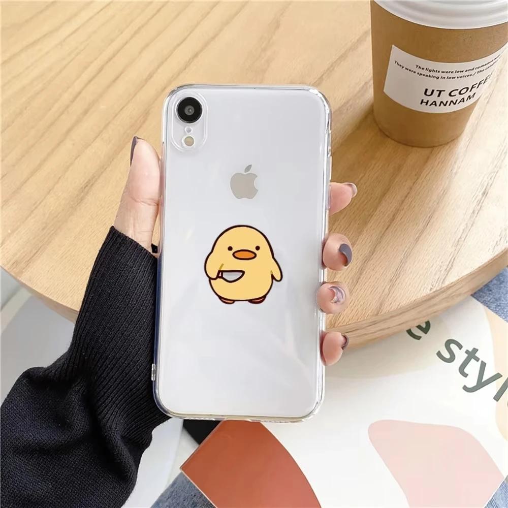 Transparent TPU Phone Case Funny Duck for Oppo Reno14 Reno13 Reno12 Reno11 Reno10 Reno8 Reno7 Reno6 Reno5 F Pro Plus 4G 5G