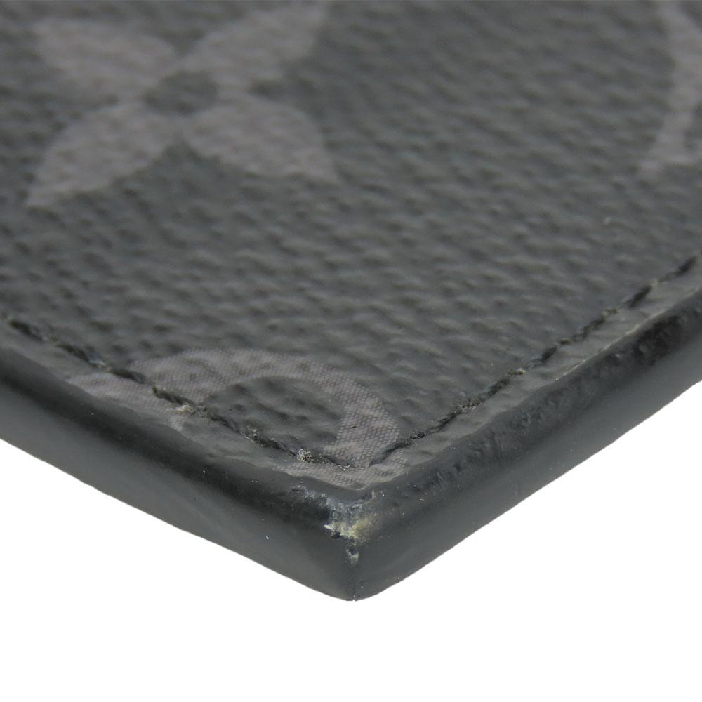 Used LOUIS VUITTON Coin case Coin card holder M30271 Monogram Eclipse Noir black Fragment case