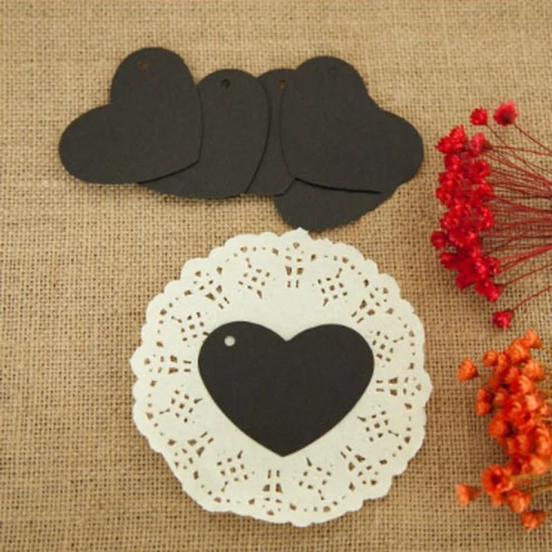 New 100Pcs Heart Shape Hang Tag DIY Gift Tags Christmas Decoration Cards Gift Wrapping Paper Labels Scrapbooking Home Supplies