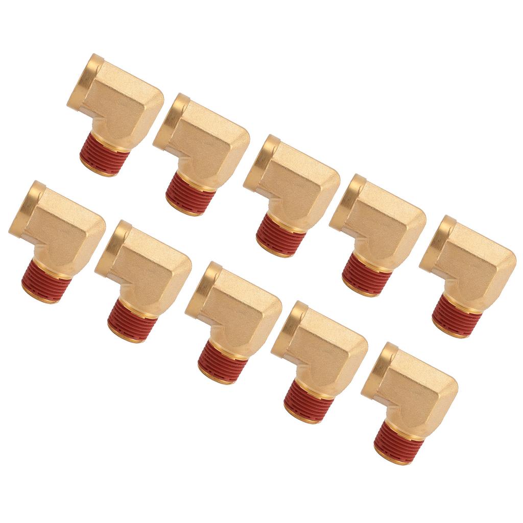 10Pcs 3/8in NPT Brass Pipe Fitting 90 Degree Leakage Proof Male To Female Pipe Fitting Adapter for A
