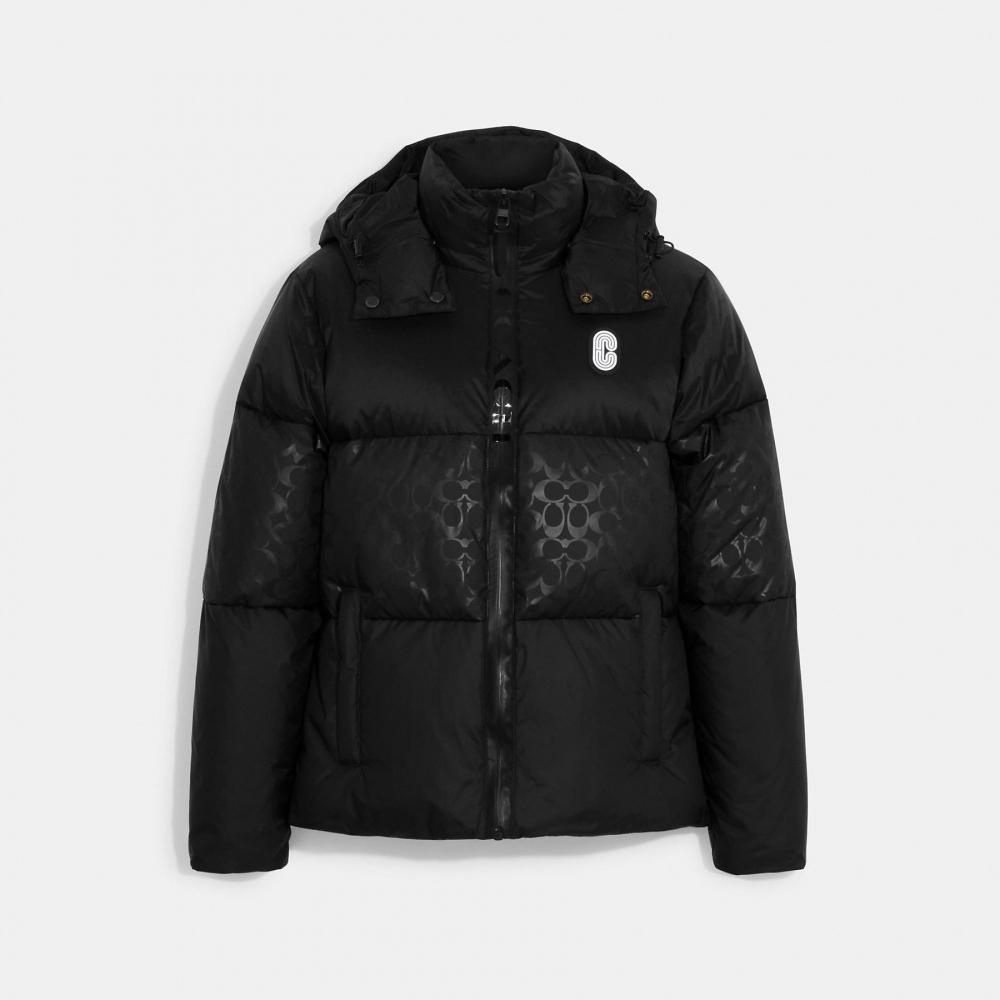 

Пуховик Coach с цветными блоками