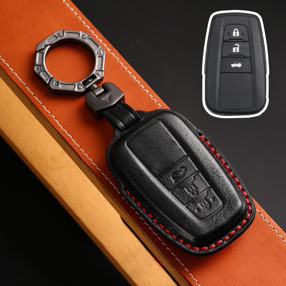 Echtes Leder Autoschlüsselhülle für Toyota Sienna Alphard Granvia Corolla Avalon Highlander Prado