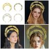 Unique Wheat Leaf Headband Double Layer Hairpiece Bridal Tiaras Stylish Headwear Hair Ornament for Women Costume