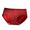 Women's Spring and Summer Print Benming Year Red 10A Bacteriostatic Extended Middle Waist Triangle Briefs