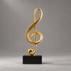 Musical Note Ornament with Ebony Base Elegant Freestanding Tabletop Decor Set
