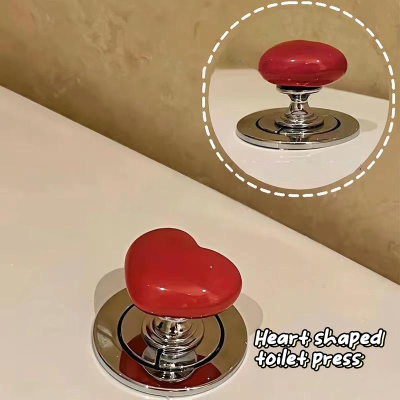 10pcs/2pcs Colorful Heart Shaped Toilet Press Button Water Tank Push Switch Nail Art Assistant Cabinet Door Drawer Handle
