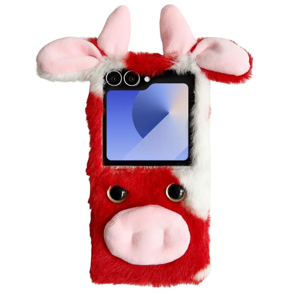 Pro Samsung Galaxy Z Flip7 5G Pouzdro Plyšová Kráva Tvrdé PC Ochranný Kryt na Telefon