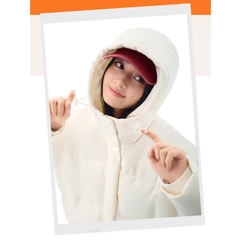 ANTA Women's Six-Degree Core Mid-Length Hooded Puffer Down Jacket