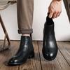 Men's Chelsea Boots Classic Handmade Leather Boots Business Dress Boot Men's Casual Ankle Boots British Style Men's Short Botas