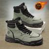 Winter velvet Martin boots men's high-top tooling shoes men's thickened warm cotton shoes trendy shoes