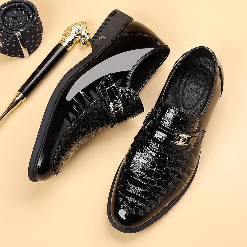 High-end men's casual leather shoes men's light luxury dress British leather shoes fashion men's shoes