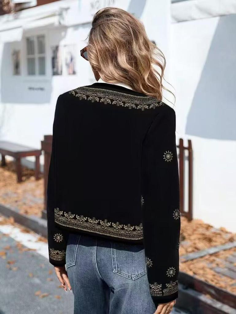 Kapuzenpullover mit Rundhalsausschnitt, lässiger Print, Damen-Oberbekleidung - Reißverschluss, für Frühling & Herbst