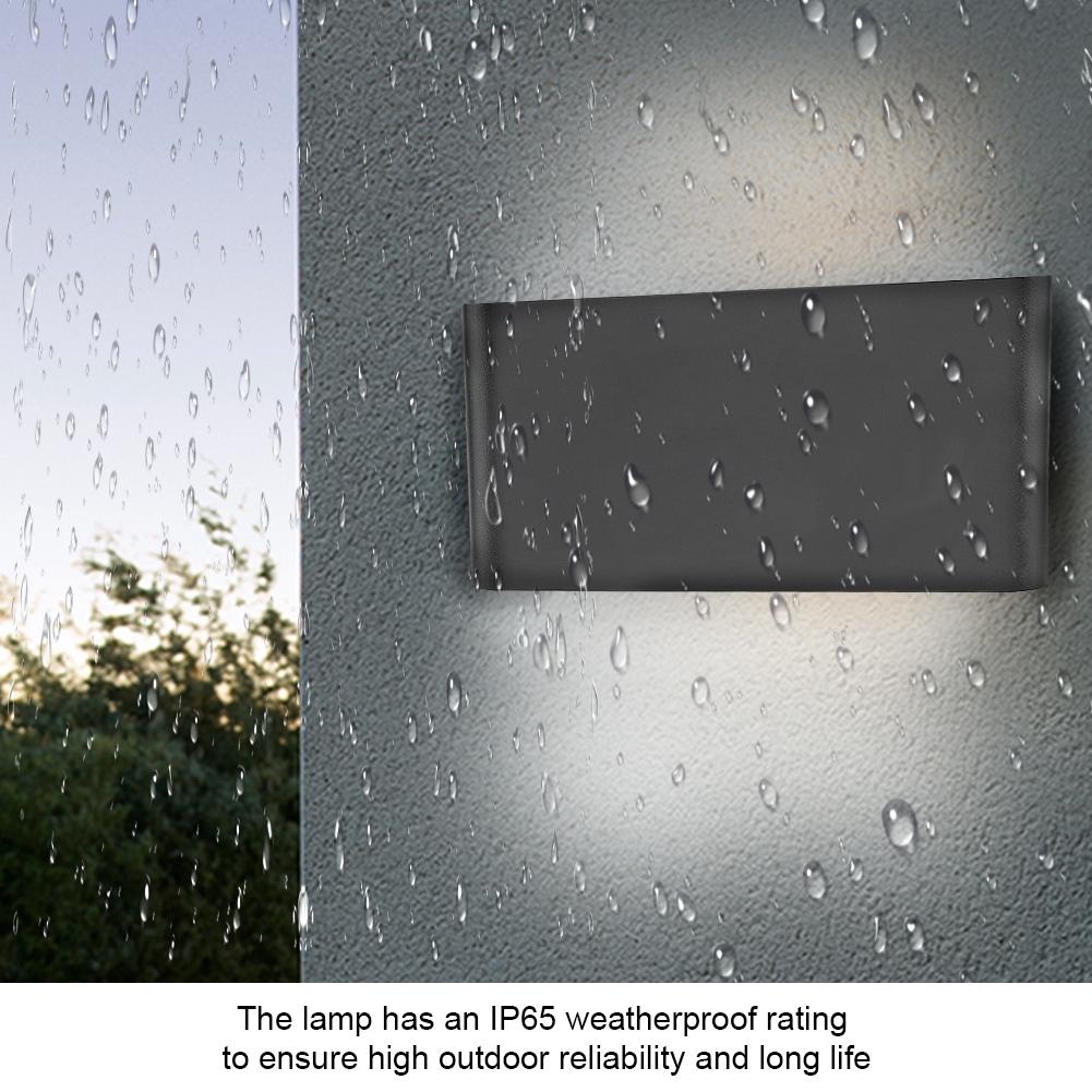 12W LED Wandleuchte Außen Wasserdichte Lampe Quadratische Gartenleuchte Gang Balkonleuchte