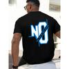 Men's Large "No Pain No Gain" Back Print T-Shirt - Summer Casual Short Sleeve Round Neck Tee Suitable for Gym, Outdoor & Daily Wear