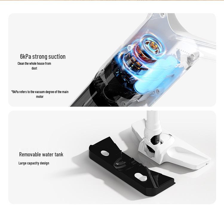 High-Power Portable Handheld Wireless Vacuum Mop - Multifunctional with Strong Suction for Dust and Mite Removal