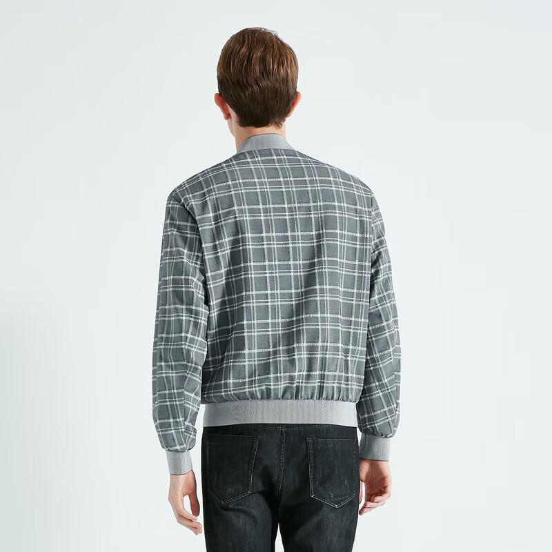 

K-Boxing Men s Plaid Baseball Collar Short Business Jacket L (175)