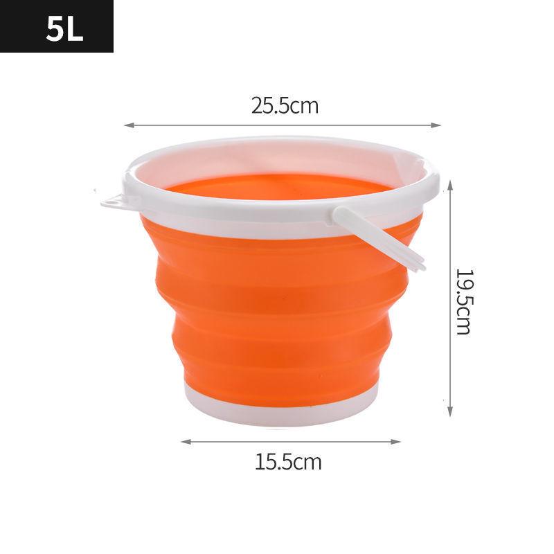 Seau d'eau pliable en silicone portable: Épaissi, Petit, pour la Pêche, la Collecte sur la Plage, le Lavage des Mains et la Collecte d'Eau