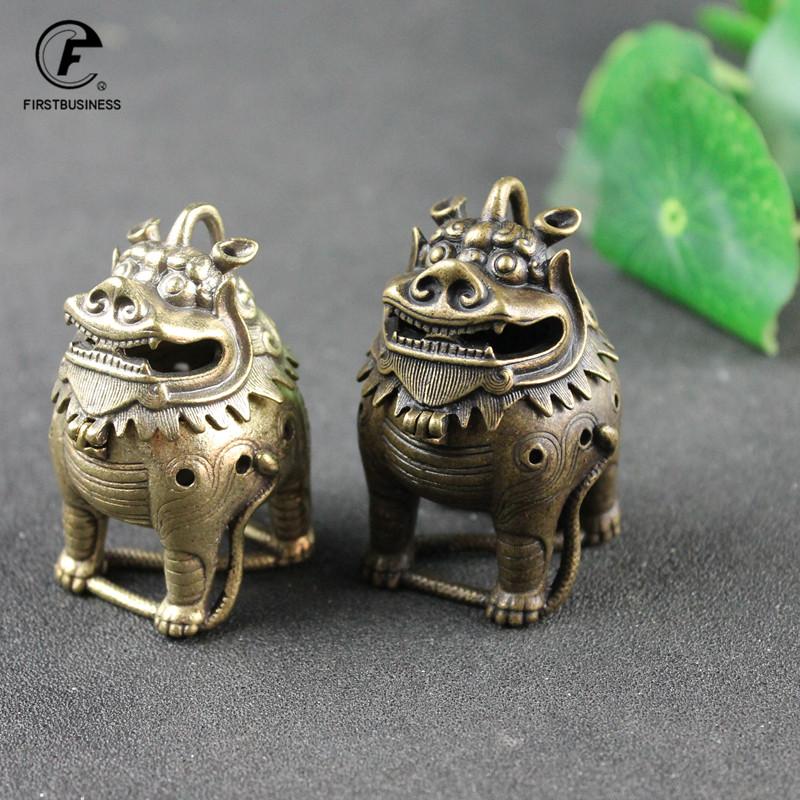 Antique Copper Classical Chinese Mythical Beast Incense Burners Ornaments Brass Mini Sandalwood Censers Home Decorations Crafts