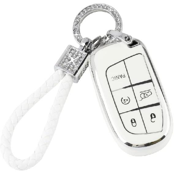 PIFOOG Key Fob Cover For Cadillac SRX CTS CT6 XTS XT5 XT6 XT4 ATS Accessories TPU 5 Button Keys Case Shell Protecor Glitter Car Keychain Girly Women