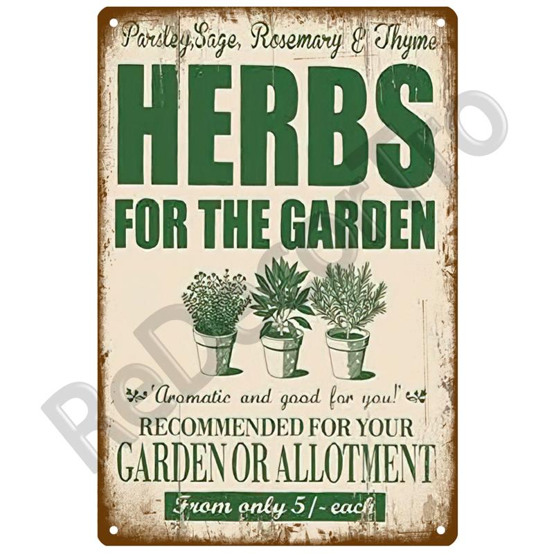 Garden Flower Rules Metal Sign Vintage Metal Plaque Plates Decor For Pub Bar Home Wall Decor Art Tin Signs Flower Poster Gift