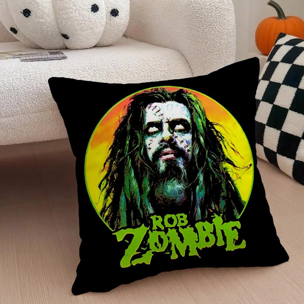 Singer Horror RRob ZZombie Cushion Cover Throw Pillow Cover Hidden Button Durable Polyester Chair Cushion