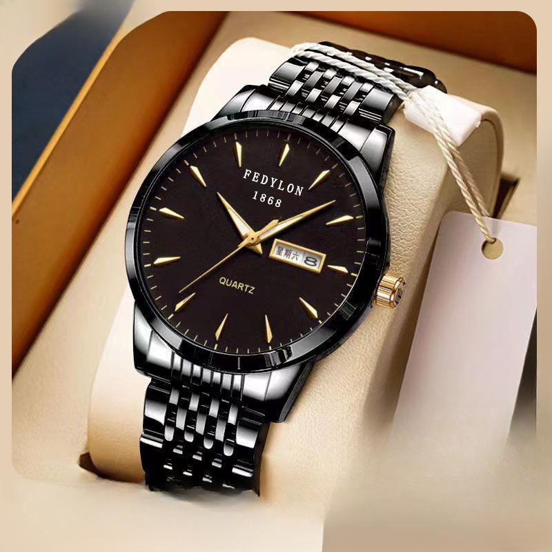 Reloj de Movimiento Automático Nuevo Luminiscente Resistente al Agua Reloj Calendario para Hombre Cuarzo Coreano No Mecánico