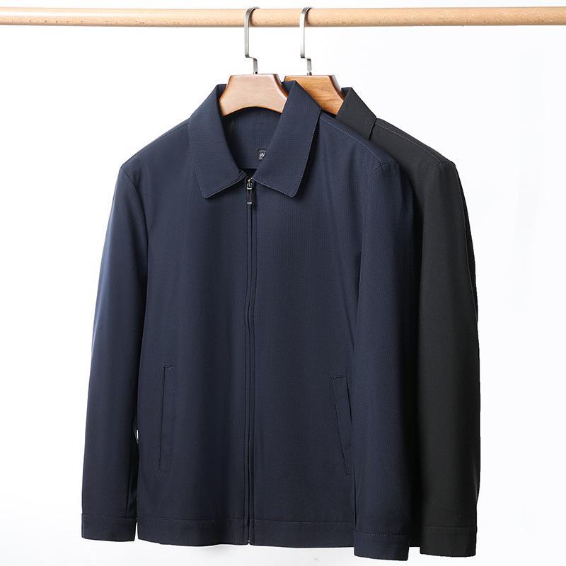 2024 Men's Spring Jacket - Lapel Style for Middle-Aged and Elderly