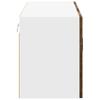 Wall Mounted Glass Cabinet LUCCA Smoked Oak 80 X 31 X 40 Cm
