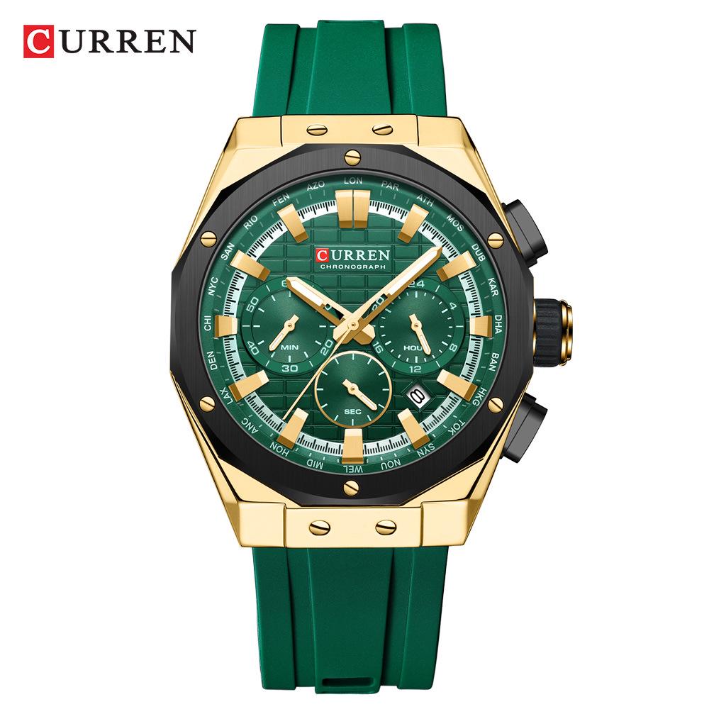 CURREN 8464 Waterproof Men s Chronograph Quartz Sport Watch with Calendar Strap