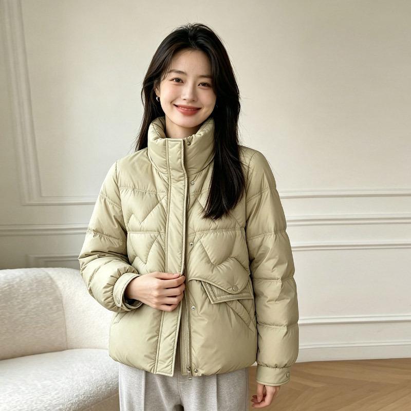 Down jacket women's white autumn and winter short white duck down women