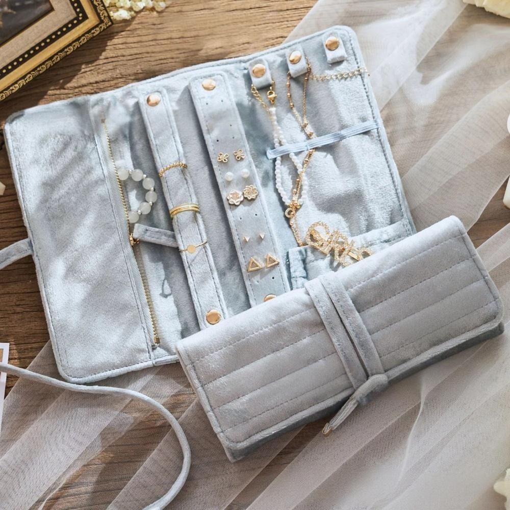 with Buckle Travel Jewelry Bag Foldable Storage Display Pouch Rings Necklaces Earrings Organizer