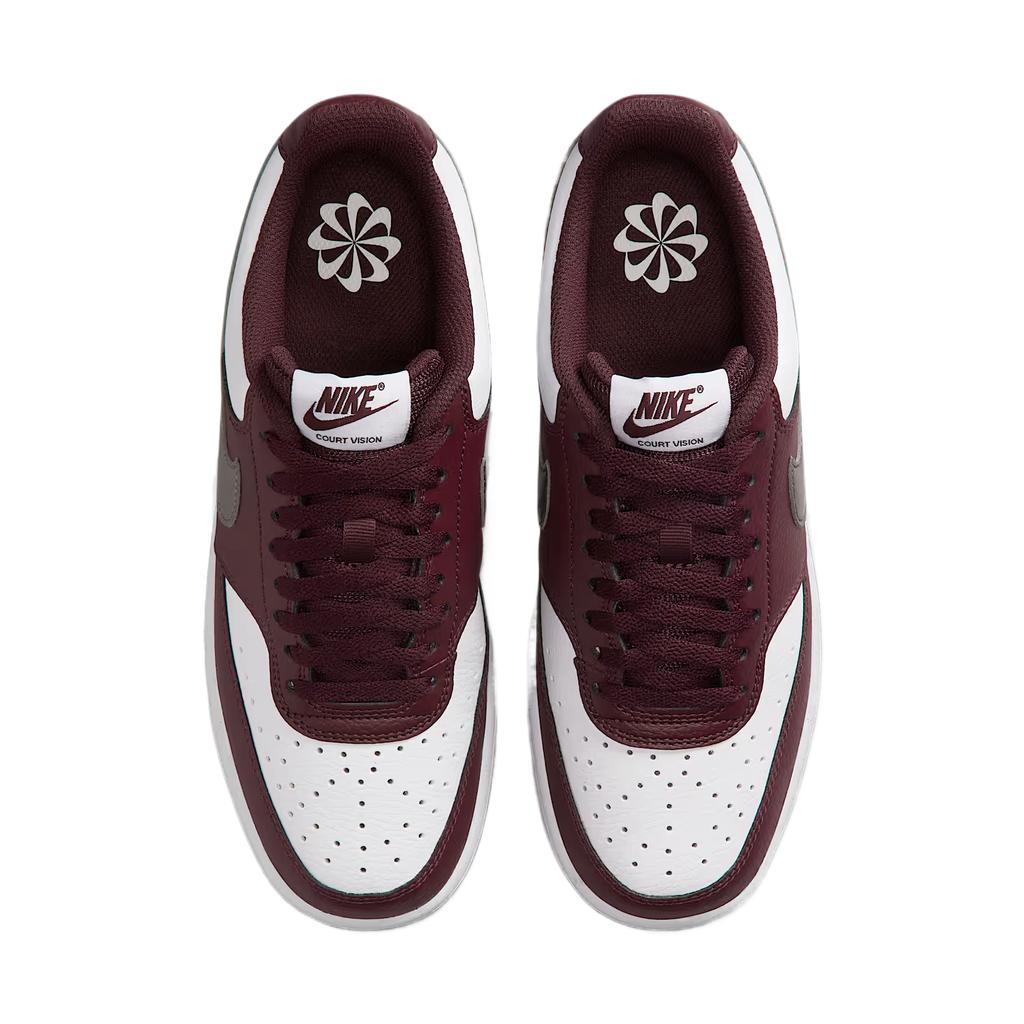 Nike  Court Vision Low  White/Burgundy Crush/Metallic Pewter Women Sneakers Red IM7647-100