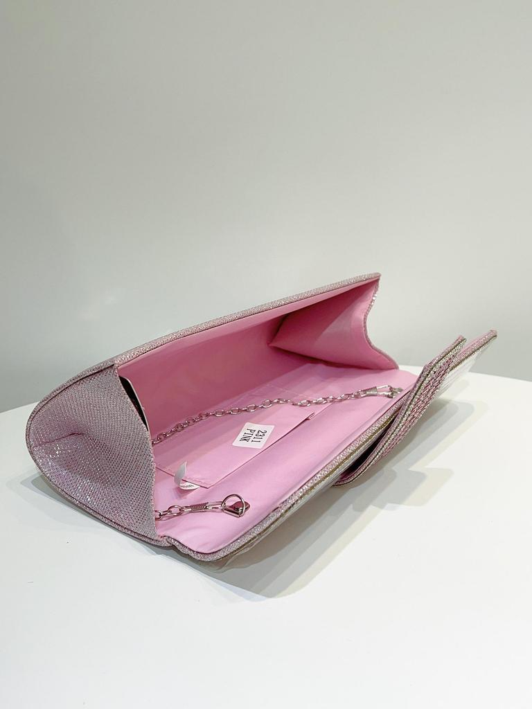 Women's Rhinestone Sparkle Chain Evening Clutch - Bridal, Banquet, Wedding, Socialite Handbag