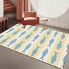 Boho Cartoon Fish Design Area Rug Anti-slip Wear-resistant Carpet Nautical Style Indoor Decor Mat for Living Space