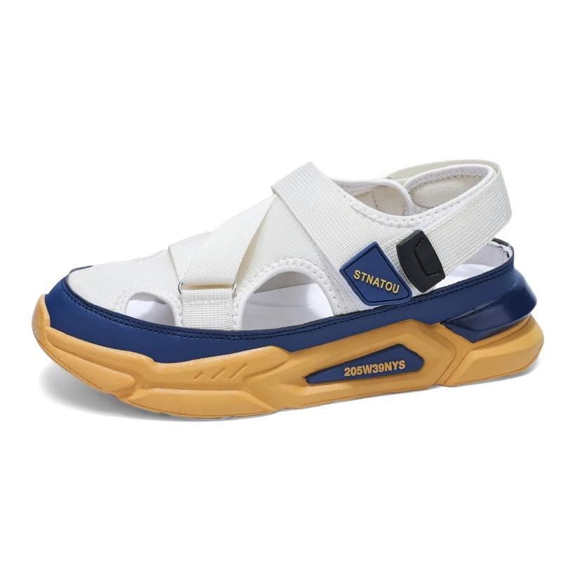 BKQU Fashion Designer Men's Sandals Breathable Casual Shoes for Men Outdoor Non Slip Beach Sandals  New Male Platform