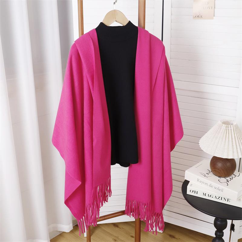Winter Poncho Women Scarf Long Warm Cashmere Scarves Hijab Solid Lady Shawl Wrap Female Pashmina Bandana Head Scarfs NEW