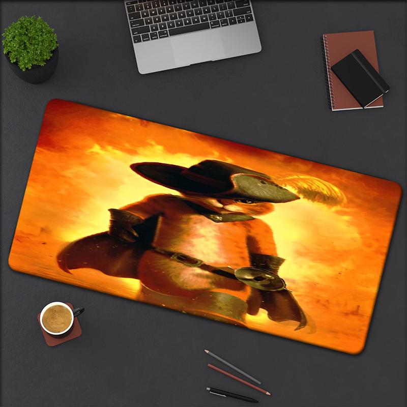 Puss In Boots Theme Mouse Pad, Non Slip Rubber Base, Multifunctional Office & Home Decor, Perfect for Workspace Personalization.