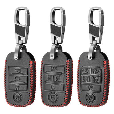 PU Leather Remote Control  Car Key Cover Holder for KIA Sedona Grand Carnival Sorento Shell Fob Key Case Protection Skin