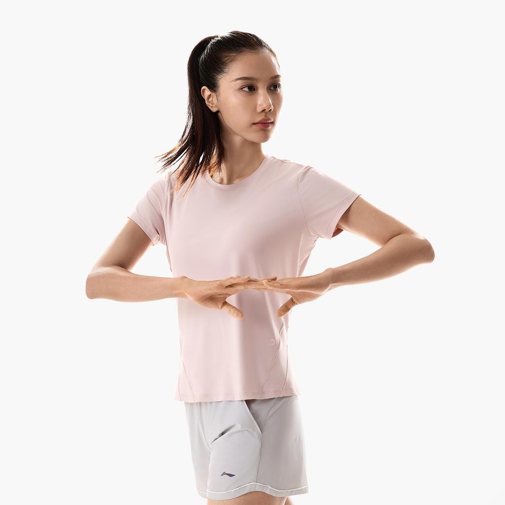 Li-Ning Fitness Series Solid Color Soft Minimalist Casual Short Sleeve T-Shirt Women tops ATSW332-5