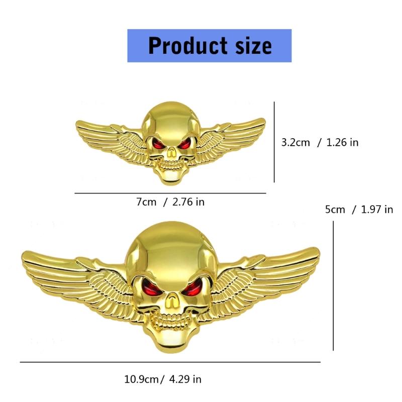 3D Metal Devil Skull Car Emblems Sticker Auto Badge Sticker Bumper Decal for Car SUV Truck Motorbike