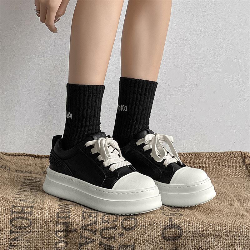 

Повседневная обувь с большой головой, новая мужская нишевая обувь на доске, универсальная классическая низкая, на толстой подошве, увеличивающая рост, обувь для доски 66027-K 39