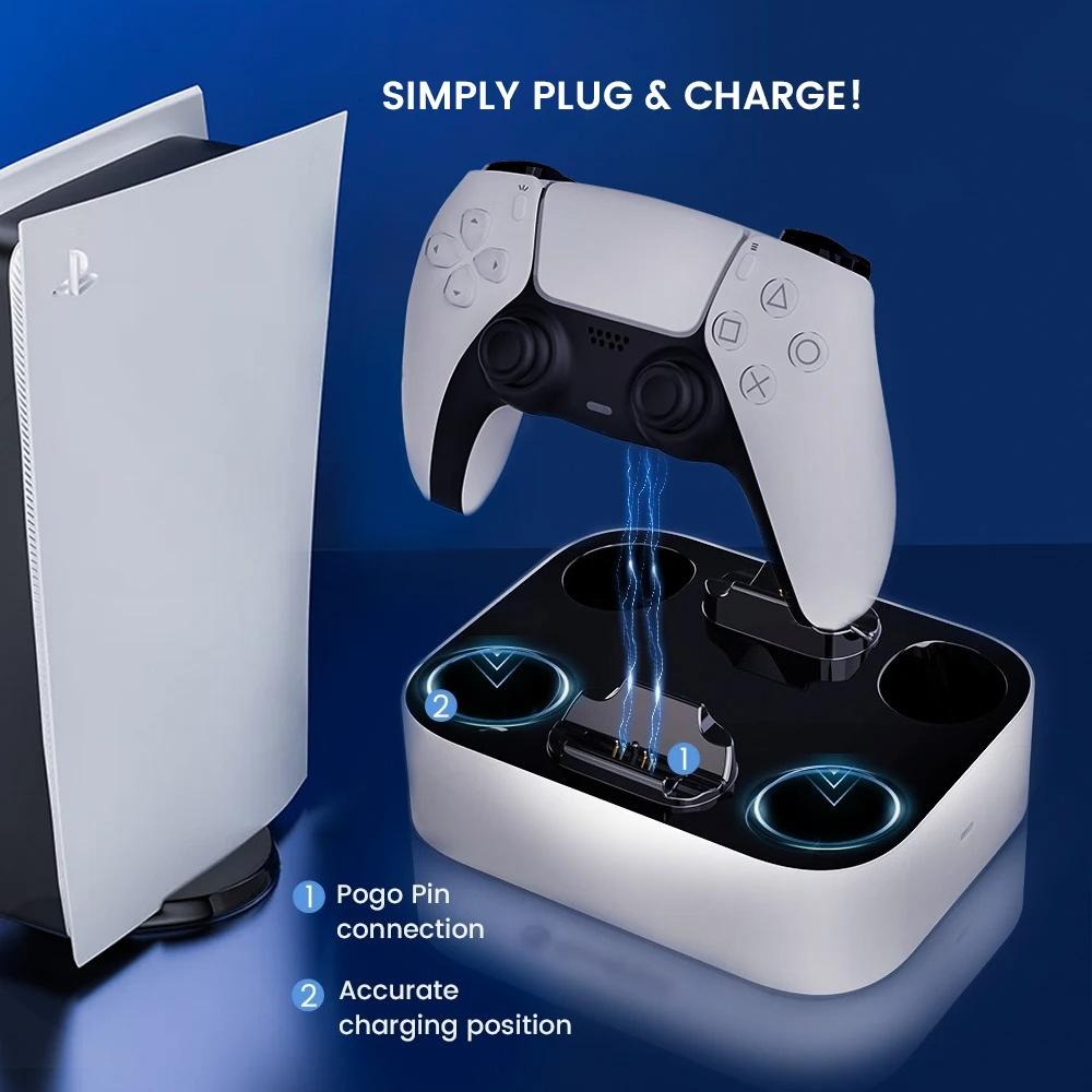 Dual Controller Charger for PlayStation 5 / PS5 DualSense / Edge Controller Charging Station Dock